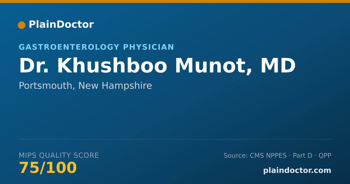 Shareable card for Khushboo Munot, MD - Gastroenterology Physician, Portsmouth, NH