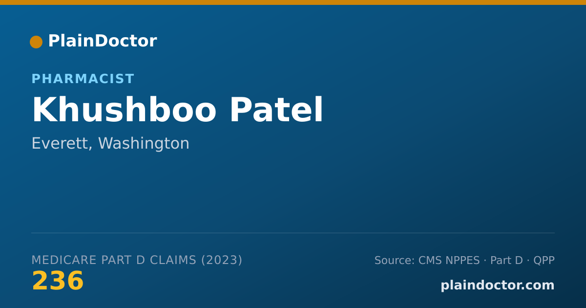 Shareable card for Khushboo Patel - Pharmacist, Everett, WA