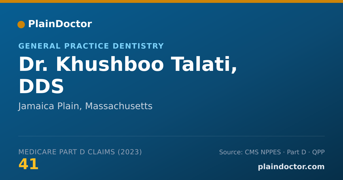Shareable card for Khushboo Talati, DDS - General Practice Dentistry, Jamaica Plain, MA