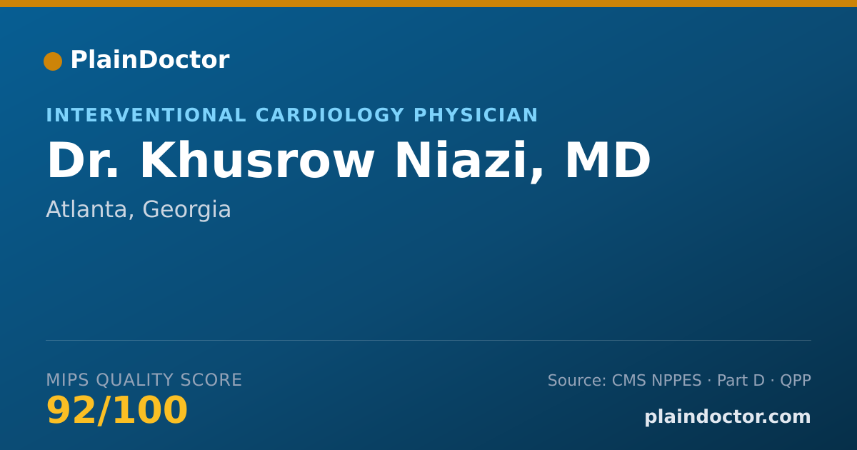 Shareable card for Khusrow Niazi, MD - Interventional Cardiology Physician, Atlanta, GA