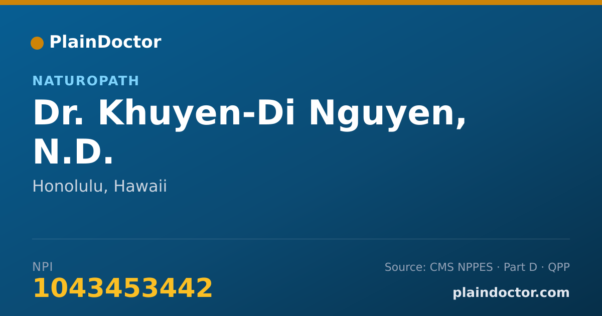 Shareable card for Khuyen-Di Nguyen, N.D. - Naturopath, Honolulu, HI