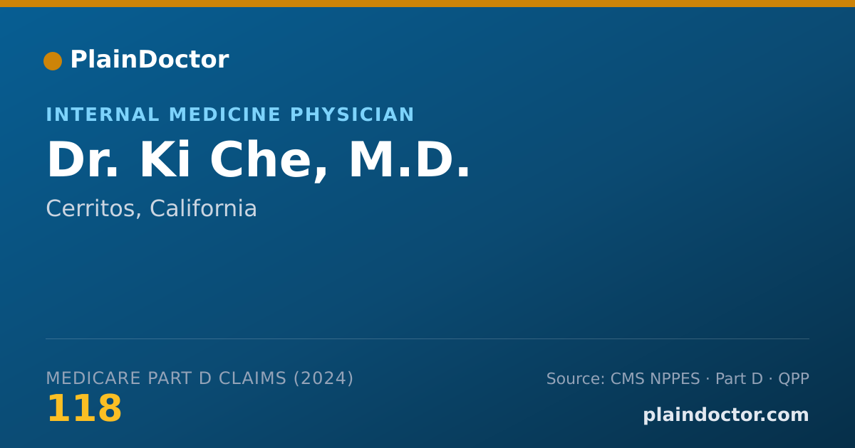 Shareable card for Ki Che, M.D. - Internal Medicine Physician, Cerritos, CA