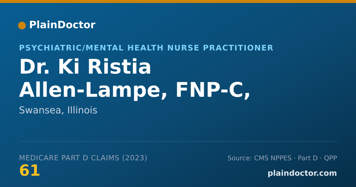 Shareable card for Ki Ristia Allen-Lampe, FNP-C, PMHNP-BC - Psychiatric/Mental Health Nurse Practitioner, Swansea, IL