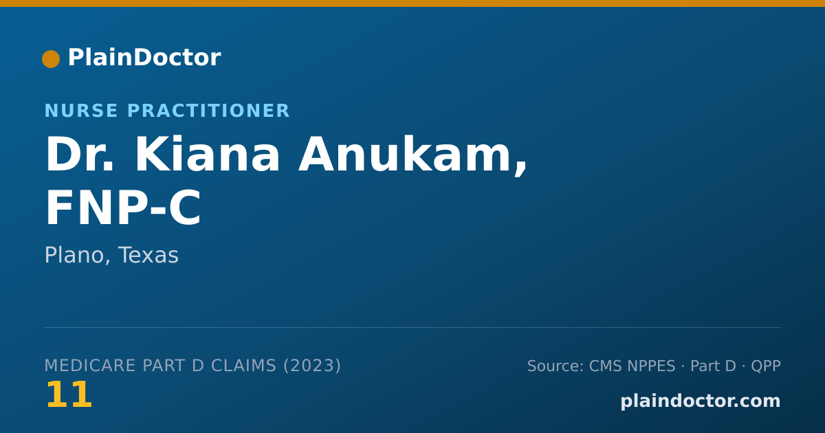 Shareable card for Kiana Anukam, FNP-C - Nurse Practitioner, Plano, TX