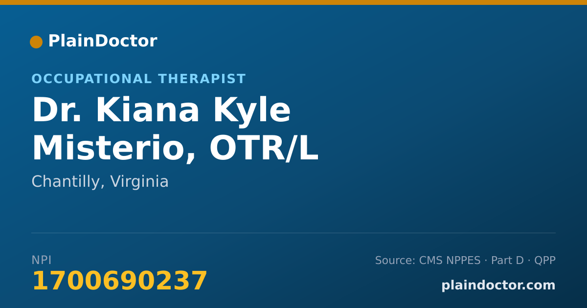 Shareable card for Kiana Kyle Misterio, OTR/L - Occupational Therapist, Chantilly, VA