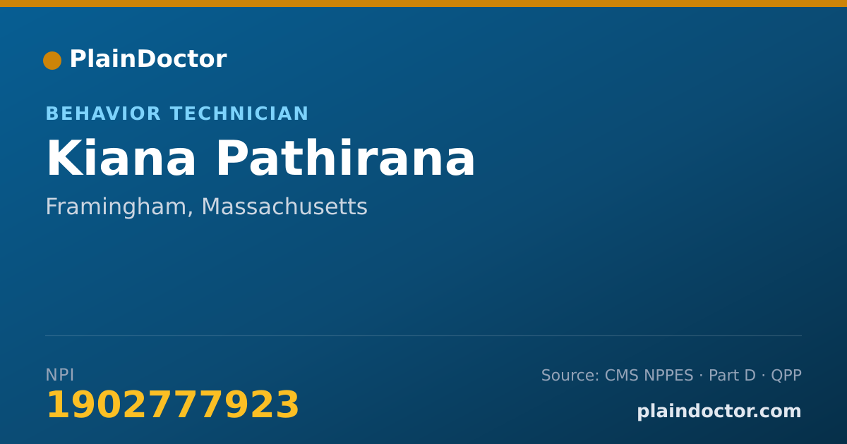Shareable card for Kiana Pathirana - Behavior Technician, Framingham, MA