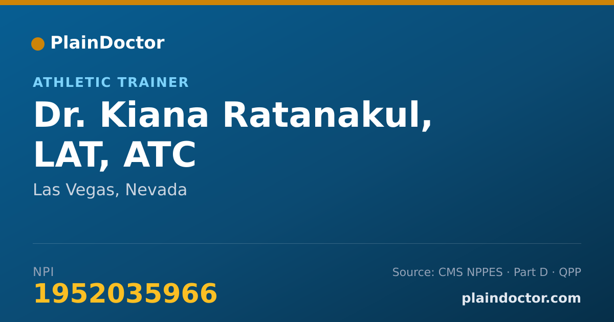 Shareable card for Kiana Ratanakul, LAT, ATC - Athletic Trainer, Las Vegas, NV