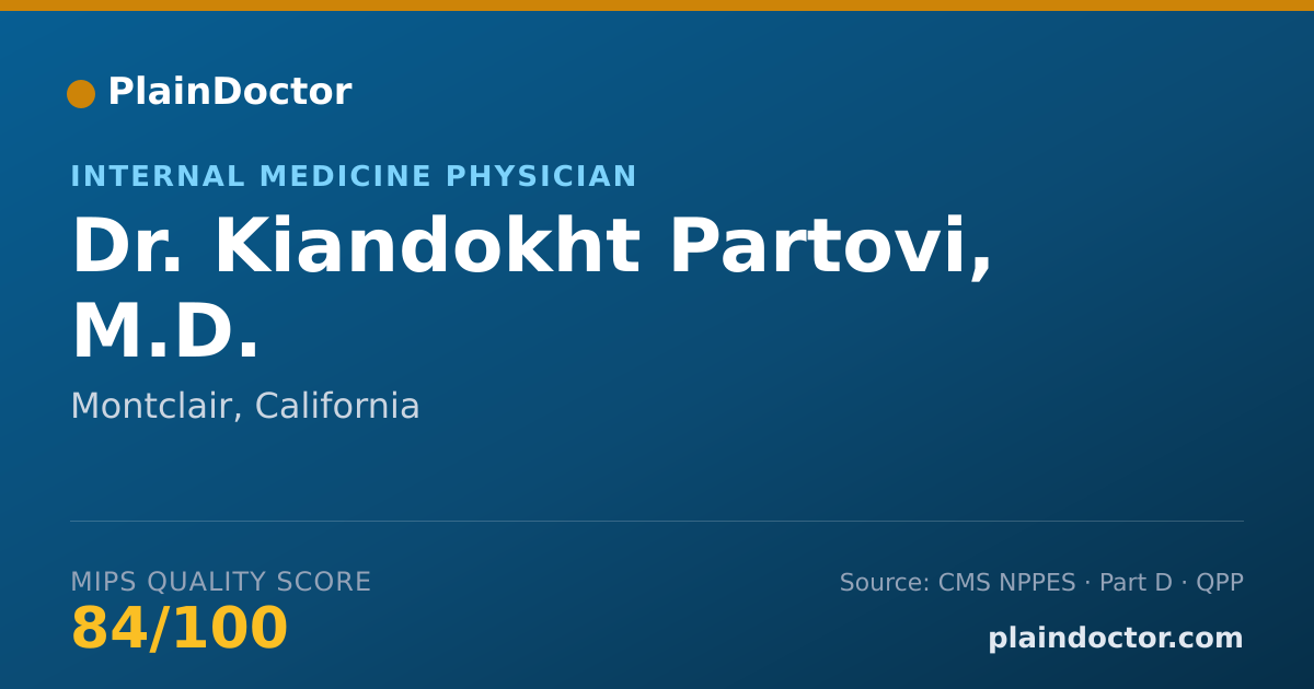 Shareable card for Kiandokht Partovi, M.D. - Internal Medicine Physician, Montclair, CA