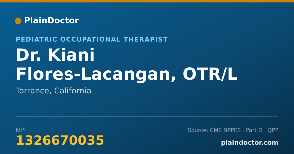 Shareable card for Kiani Flores-Lacangan, OTR/L - Pediatric Occupational Therapist, Torrance, CA