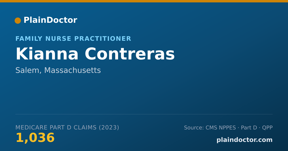 Shareable card for Kianna Contreras - Family Nurse Practitioner, Salem, MA