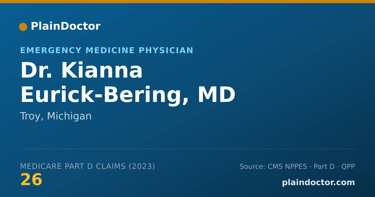 Shareable card for Kianna Eurick-Bering, MD - Emergency Medicine Physician, Troy, MI