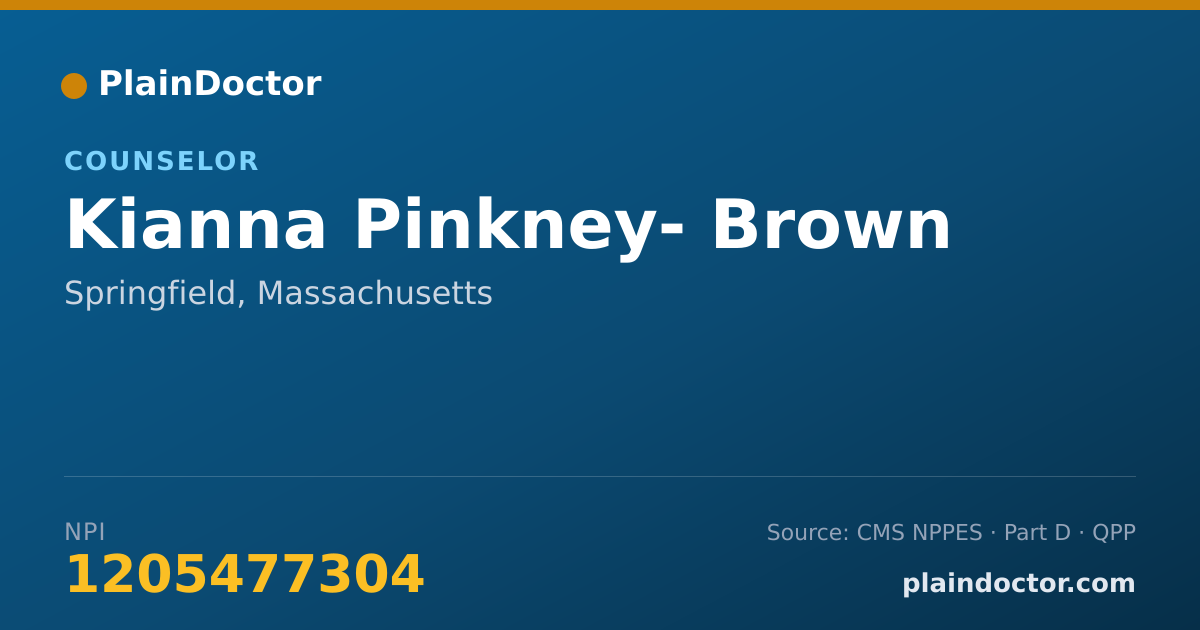 Shareable card for Kianna Pinkney- Brown - Counselor, Springfield, MA
