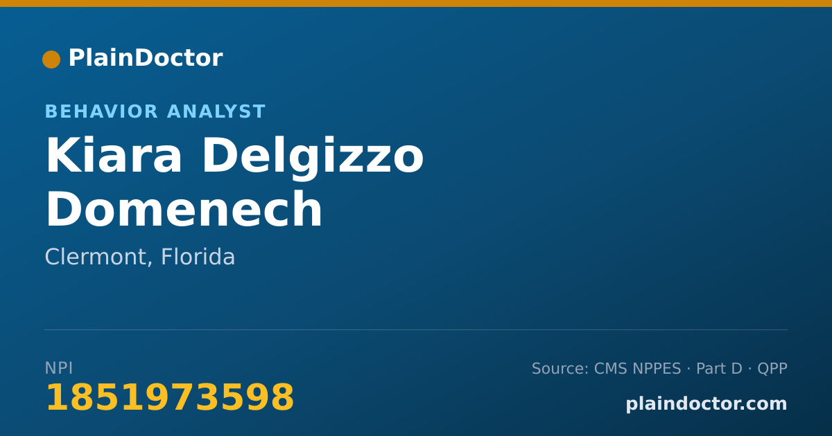 Shareable card for Kiara Delgizzo Domenech - Behavior Analyst, Clermont, FL