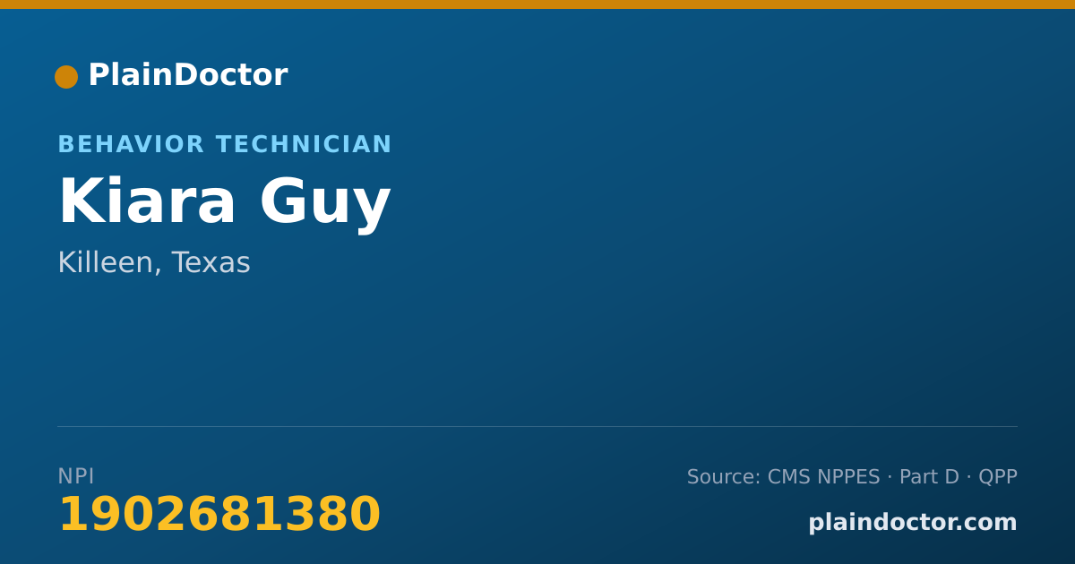 Shareable card for Kiara Guy - Behavior Technician, Killeen, TX