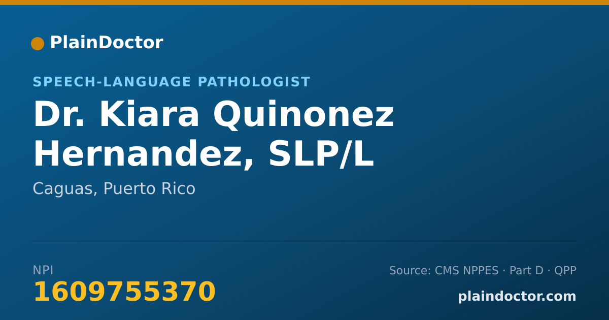 Shareable card for Kiara Quinonez Hernandez, SLP/L - Speech-Language Pathologist, Caguas, PR