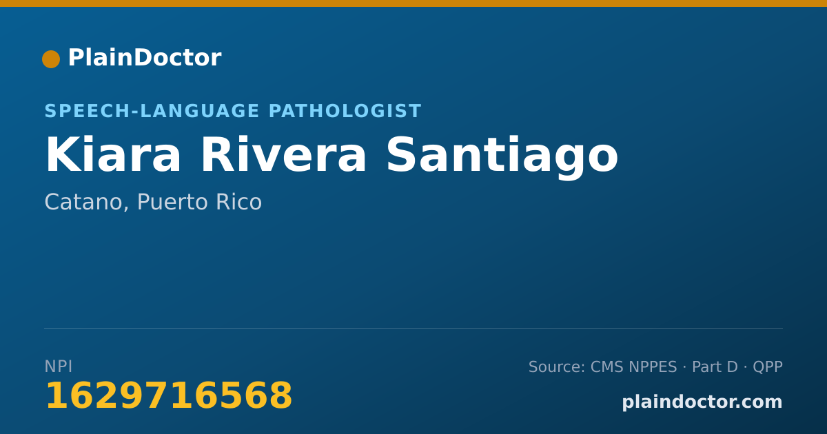 Shareable card for Kiara Rivera Santiago - Speech-Language Pathologist, Catano, PR