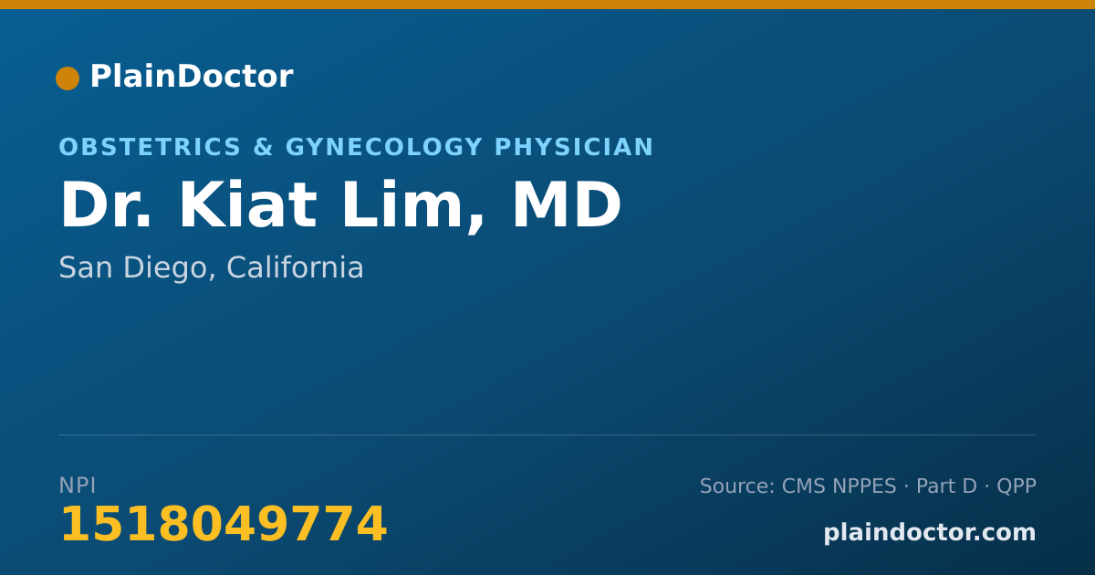 Shareable card for Kiat Lim, MD - Obstetrics & Gynecology Physician, San Diego, CA