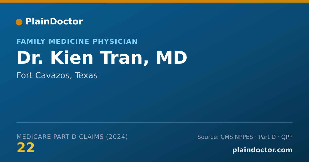 Shareable card for Kien Tran, MD - Family Medicine Physician, Fort Cavazos, TX