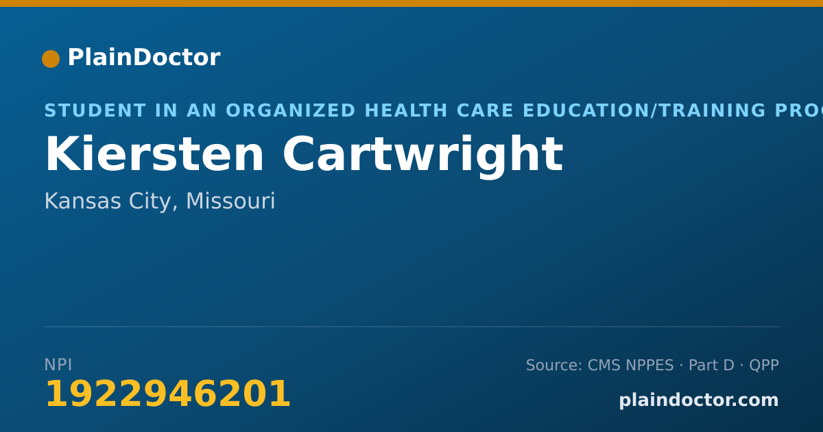 Shareable card for Kiersten Cartwright - Pediatrics Physician, Kansas City, MO
