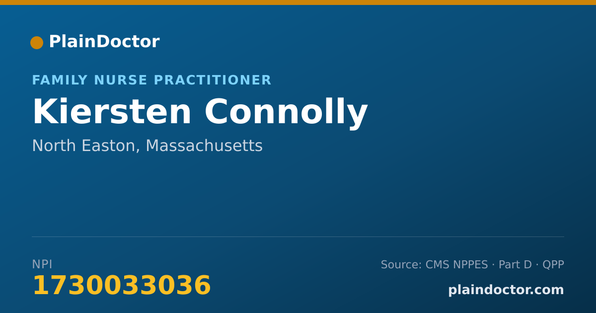 Shareable card for Kiersten Connolly - Family Nurse Practitioner, North Easton, MA