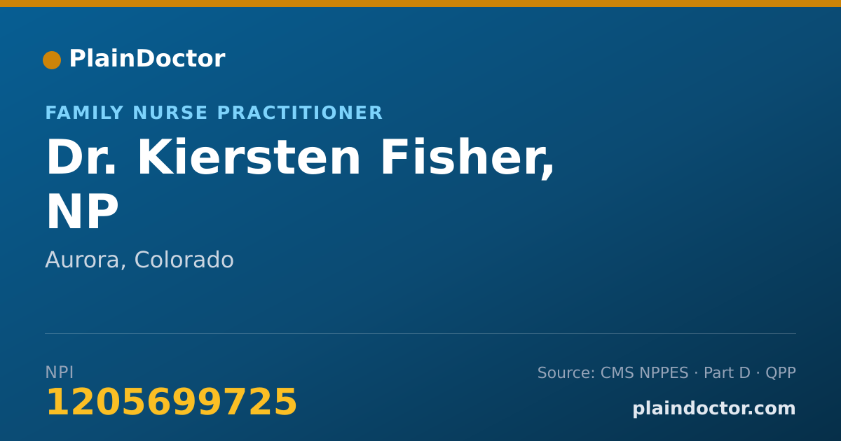 Shareable card for Kiersten Fisher, NP - Family Nurse Practitioner, Aurora, CO