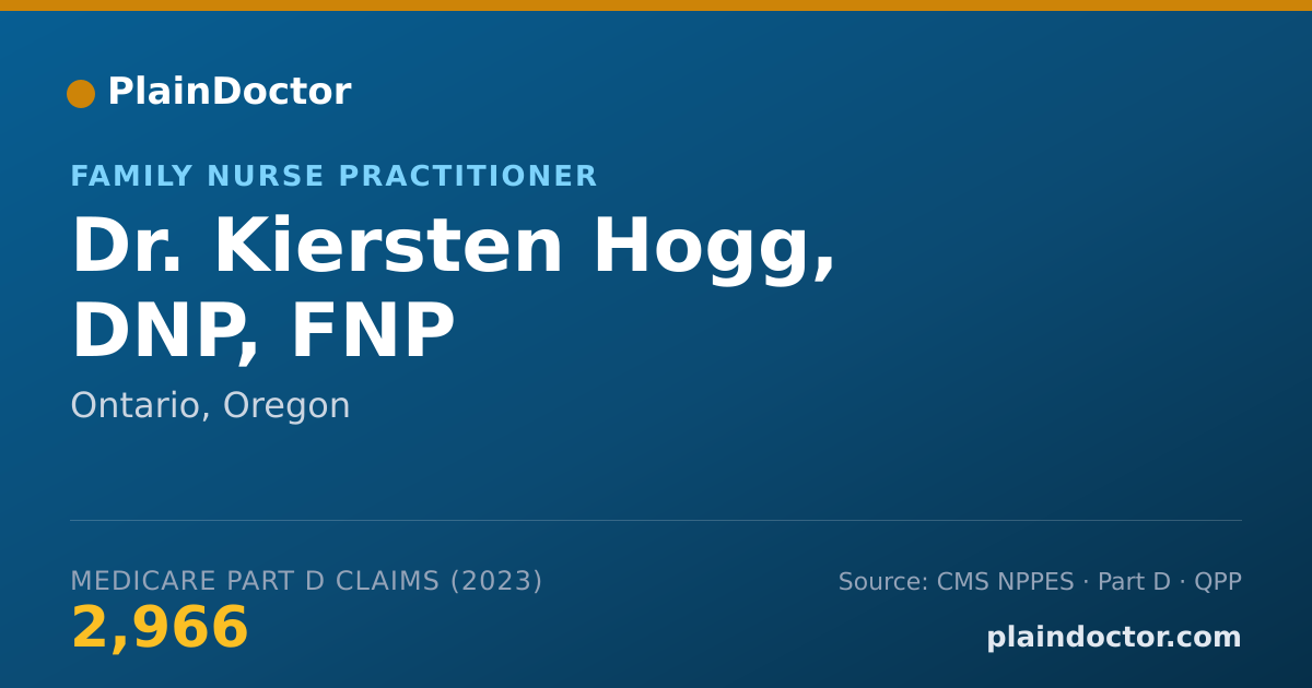 Shareable card for Kiersten Hogg, DNP, FNP - Family Nurse Practitioner, Ontario, OR