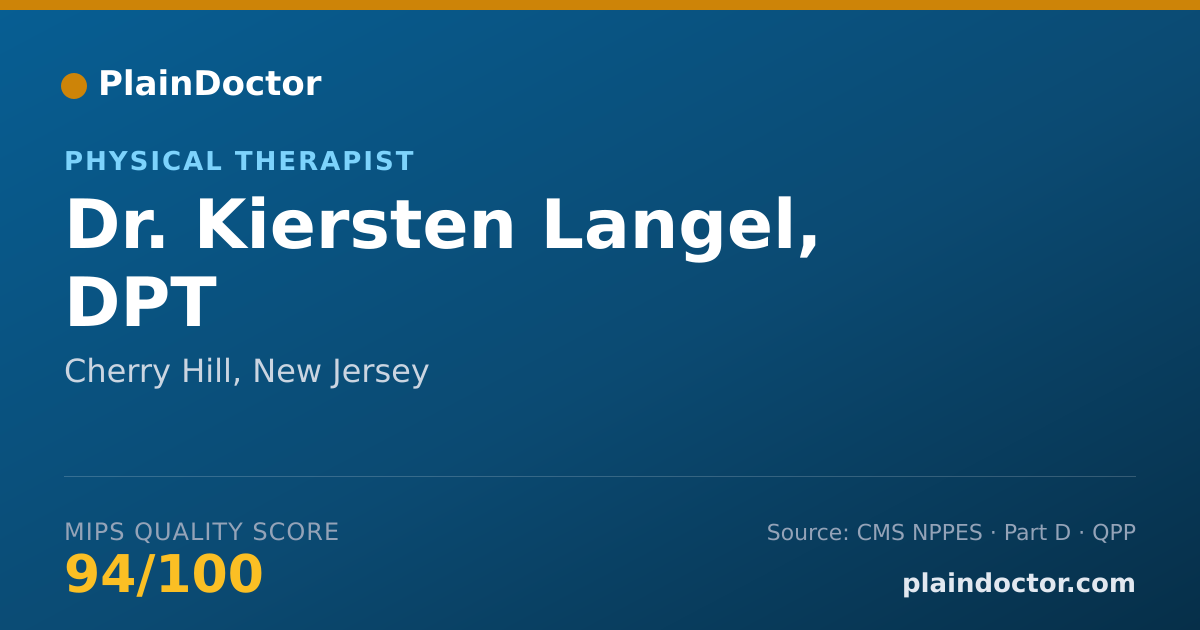 Shareable card for Kiersten Langel, DPT - Physical Therapist, Cherry Hill, NJ