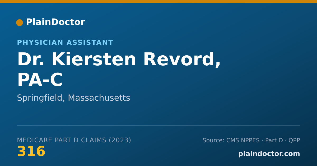 Shareable card for Kiersten Revord, PA-C - Physician Assistant, Springfield, MA