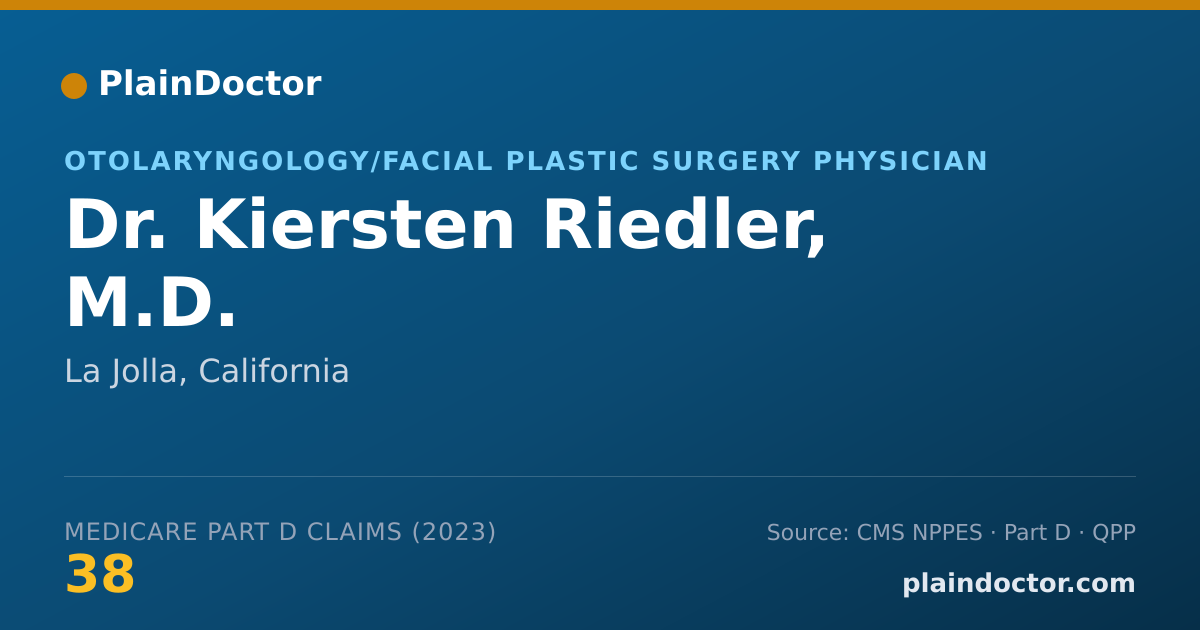 Shareable card for Kiersten Riedler, M.D. - Otolaryngology/Facial Plastic Surgery Physician, La Jolla, CA