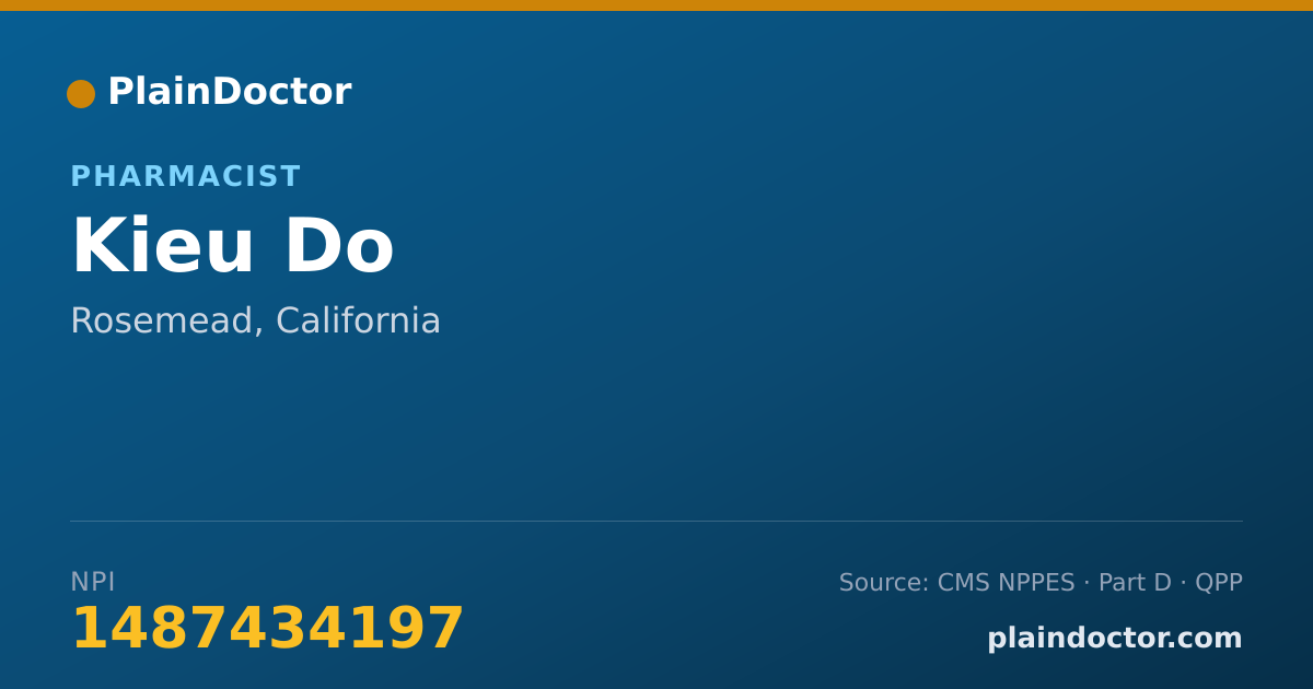 Shareable card for Kieu Do - Pharmacist, Rosemead, CA
