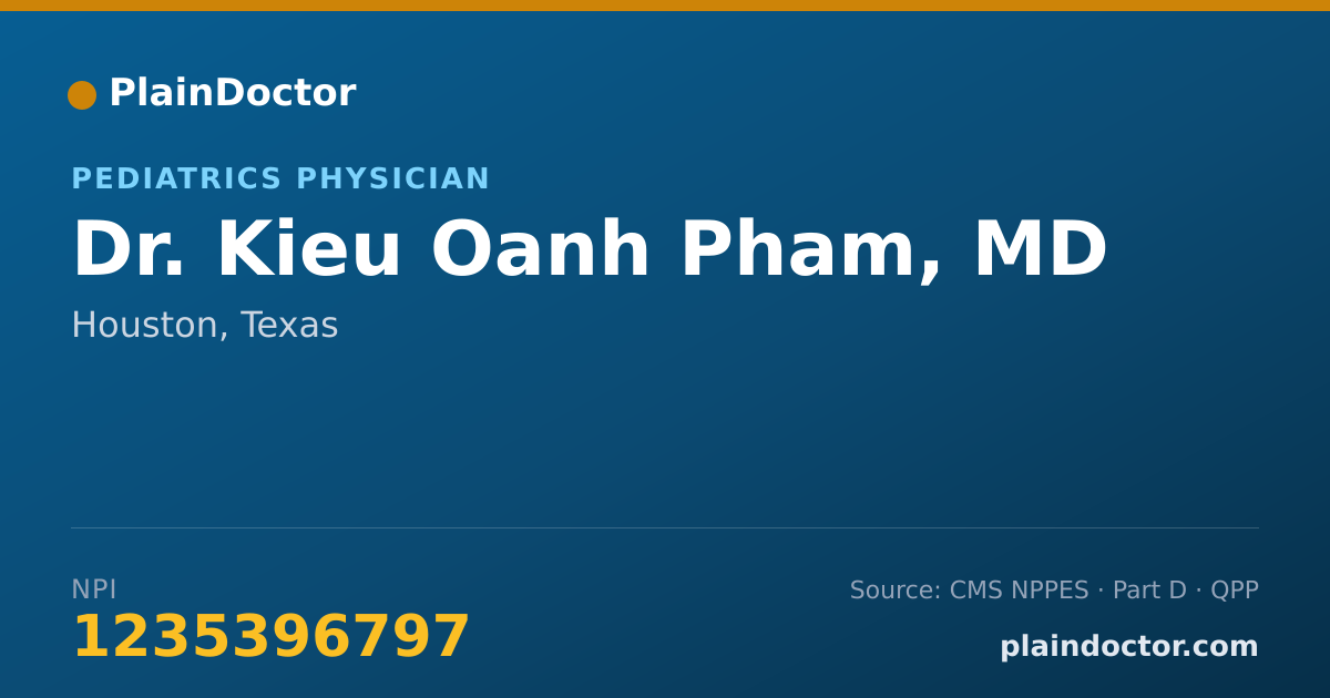 Shareable card for Kieu Oanh Pham, MD - Pediatrics Physician, Houston, TX