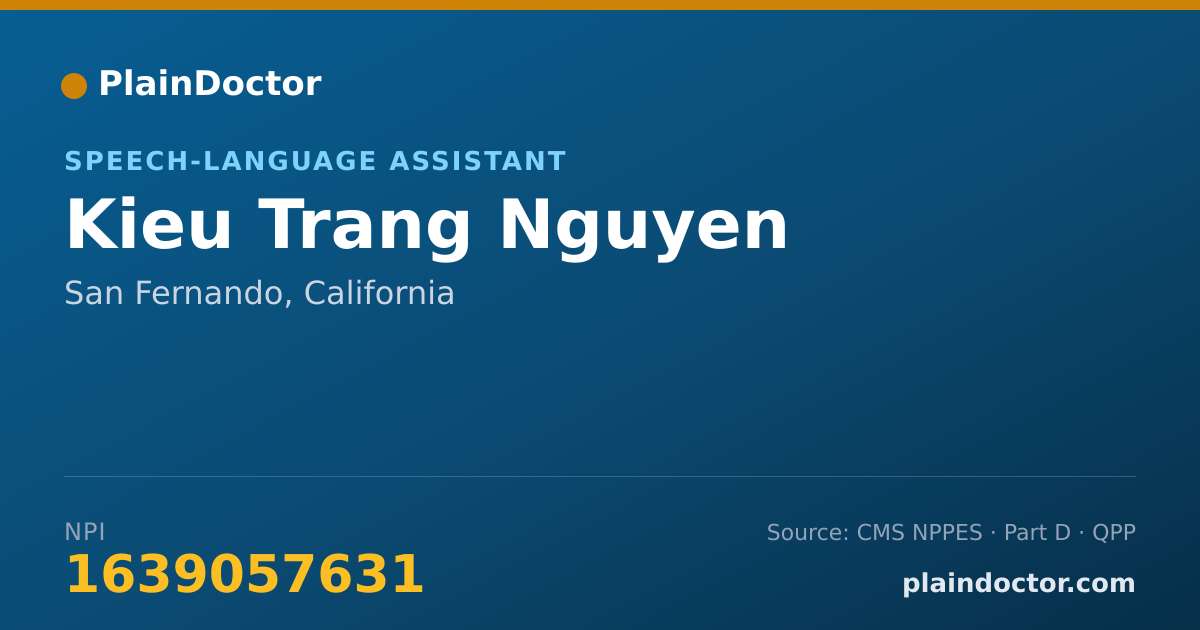 Shareable card for Kieu Trang Nguyen - Speech-Language Assistant, San Fernando, CA