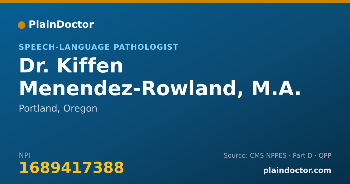 Shareable card for Kiffen Menendez-Rowland, M.A. - Speech-Language Pathologist, Portland, OR