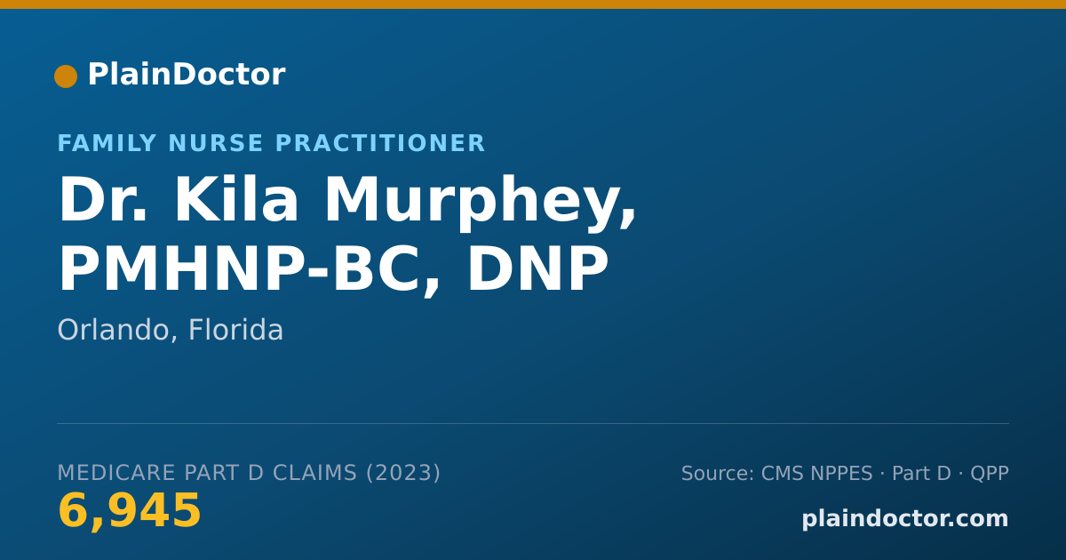 Shareable card for Kila Murphey, PMHNP-BC, DNP - Family Nurse Practitioner, Orlando, FL