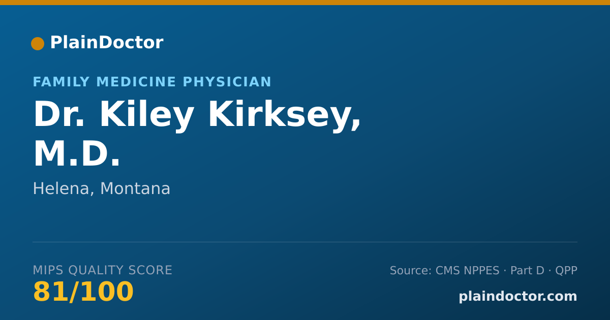 Shareable card for Kiley Kirksey, M.D. - Family Medicine Physician, Helena, MT