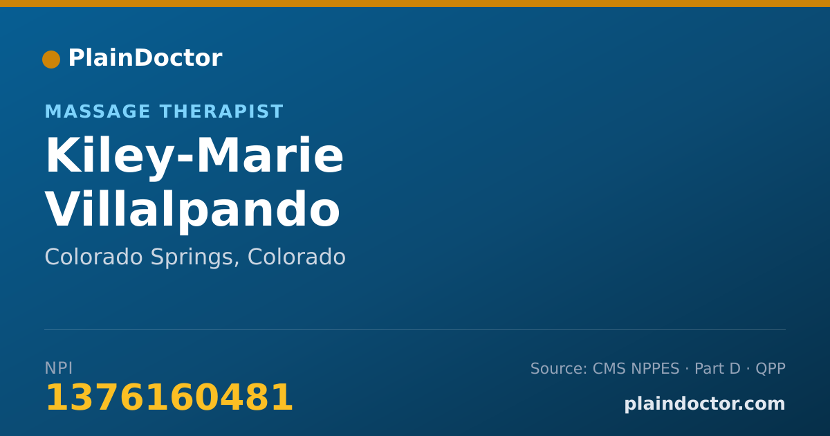 Shareable card for Kiley-Marie Villalpando - Massage Therapist, Colorado Springs, CO