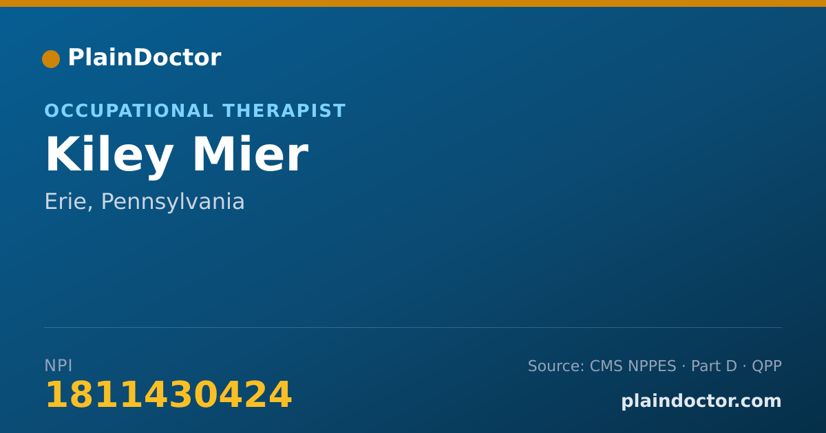 Shareable card for Kiley Mier - Occupational Therapist, Erie, PA