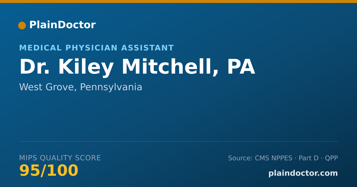 Shareable card for Kiley Mitchell, PA - Medical Physician Assistant, West Grove, PA