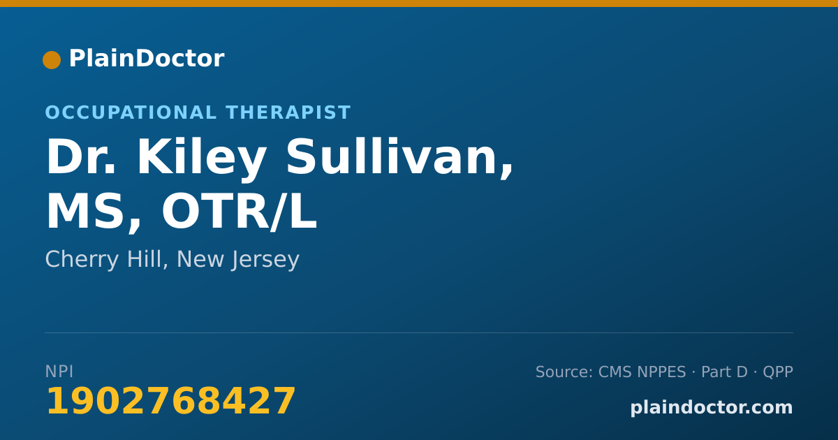 Shareable card for Kiley Sullivan, MS, OTR/L - Occupational Therapist, Cherry Hill, NJ