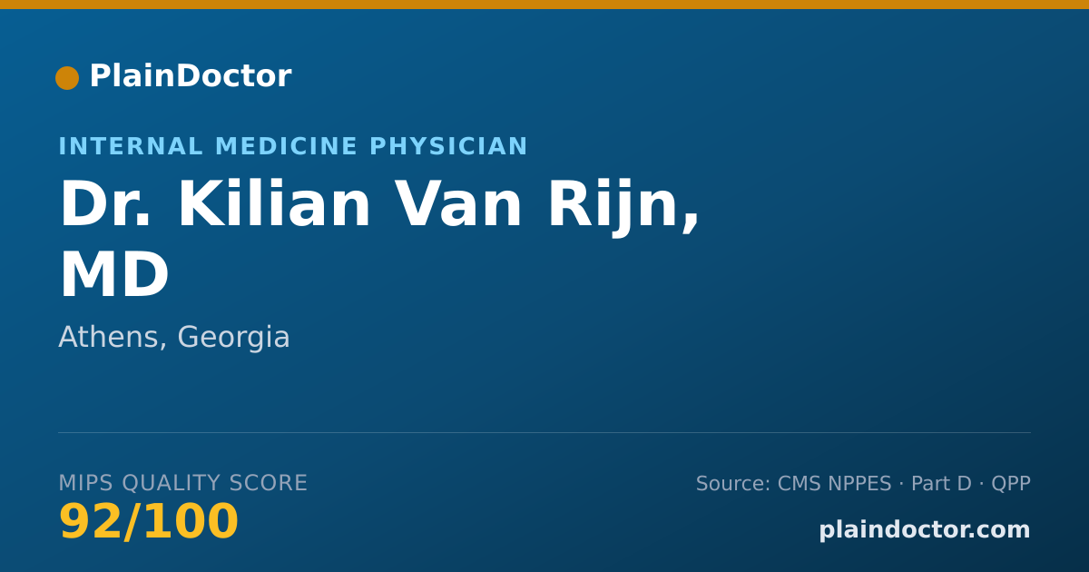Shareable card for Kilian Van Rijn, MD - Internal Medicine Physician, Athens, GA