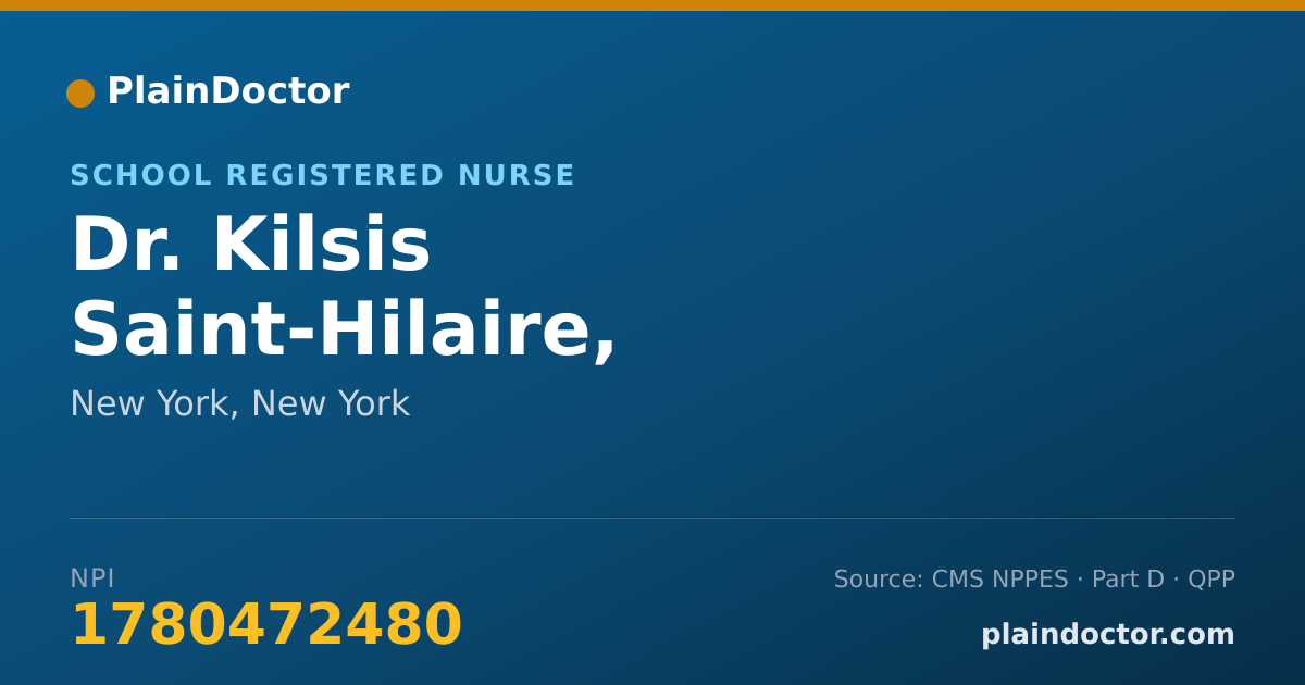 Shareable card for Kilsis Saint-Hilaire, REGISTERED NURSE - School Registered Nurse, New York, NY