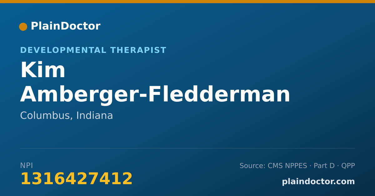 Shareable card for Kim Amberger-Fledderman - Developmental Therapist, Columbus, IN