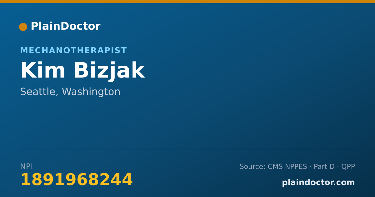 Shareable card for Kim Bizjak - Mechanotherapist, Seattle, WA