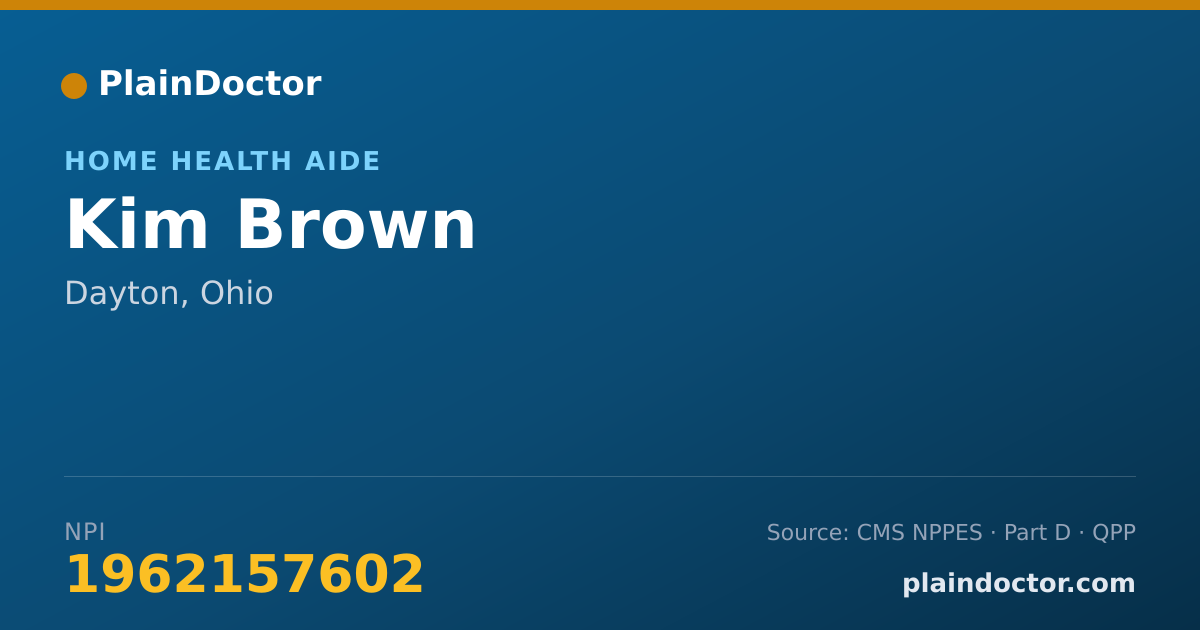 Shareable card for Kim Brown - Home Health Aide, Dayton, OH