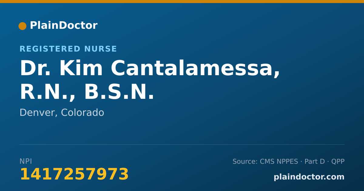 Shareable card for Kim Cantalamessa, R.N., B.S.N. - Registered Nurse, Denver, CO