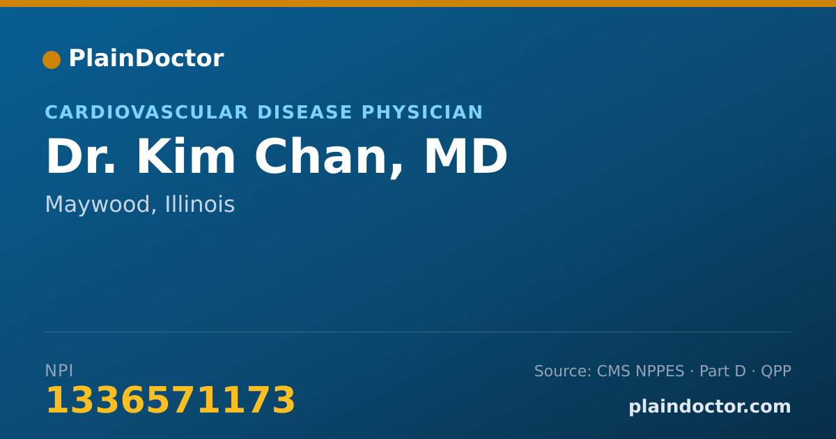 Shareable card for Kim Chan, MD - Cardiovascular Disease Physician, Maywood, IL