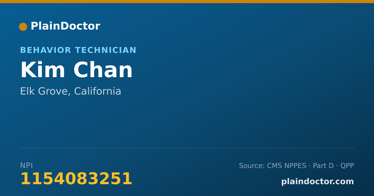 Shareable card for Kim Chan - Behavior Technician, Elk Grove, CA