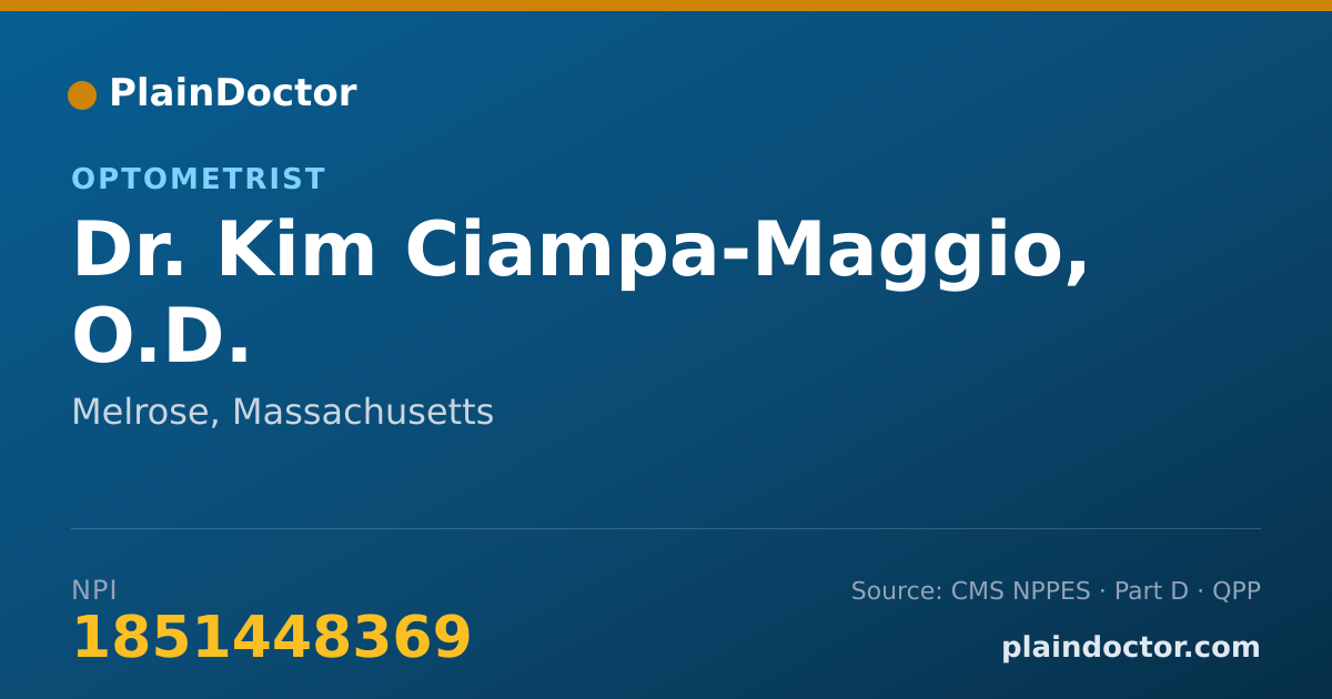 Shareable card for Kim Ciampa-Maggio, O.D. - Optometrist, Melrose, MA