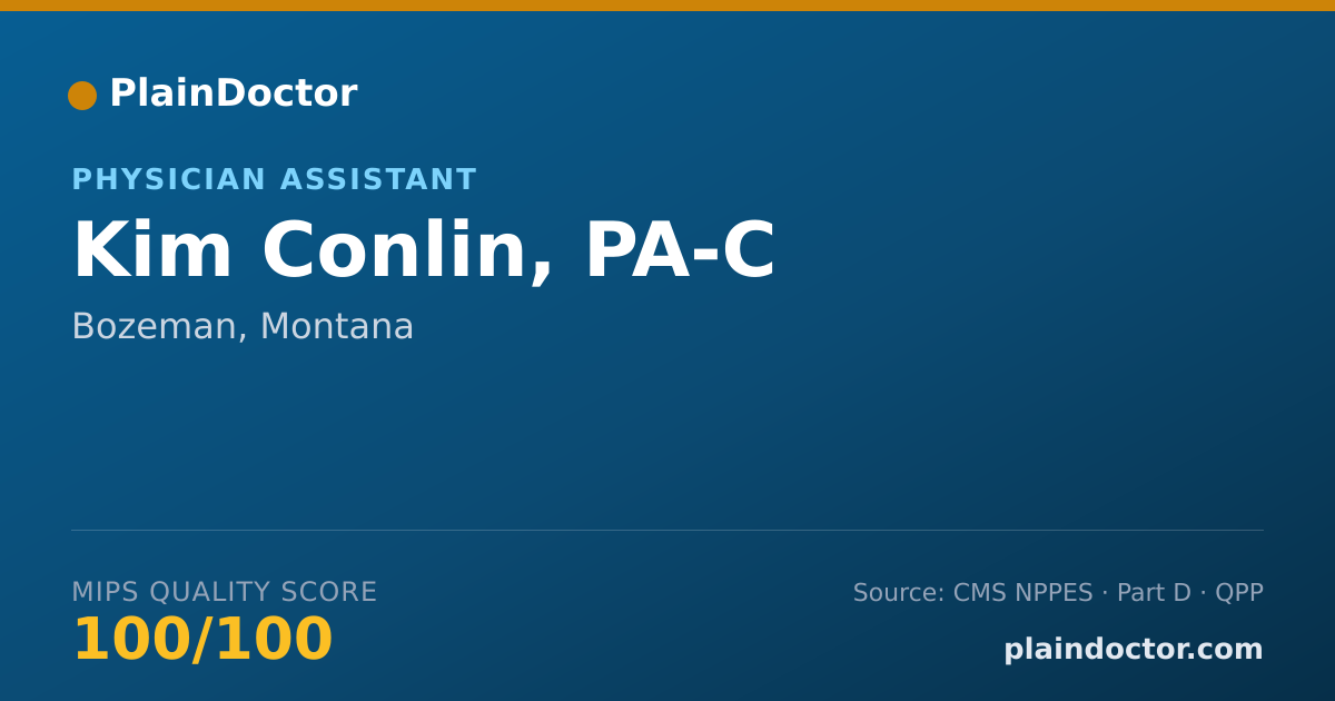 Shareable card for Kim Conlin, PA-C - Physician Assistant, Bozeman, MT