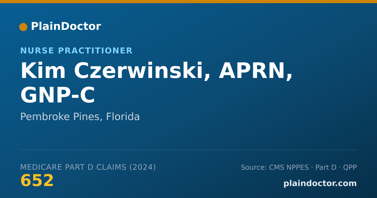 Shareable card for Kim Czerwinski, APRN, GNP-C - Nurse Practitioner, Pembroke Pines, FL